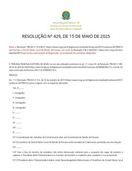 RESOLUÇÃO Nº 429, DE 15 DE MAIO DE 2025 — Tribunal Regional Eleitoral de Goiás.pdf